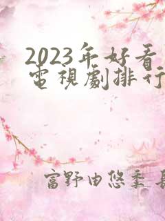 2023年好看电视剧排行榜前十名