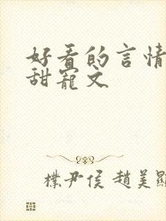 好看的言情小说甜宠文