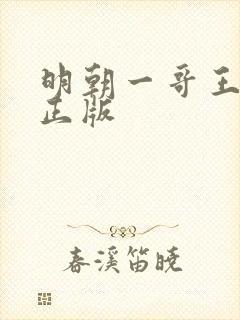 明朝一哥王阳明正版