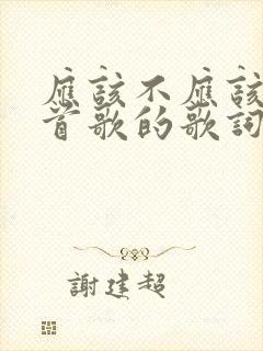 应该不应该是哪首歌的歌词