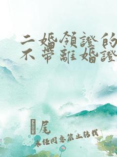 二婚领证的时候不带离婚证能领证么