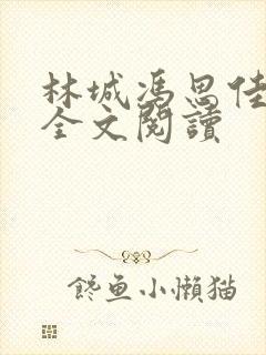 林城冯思佳小说全文阅读