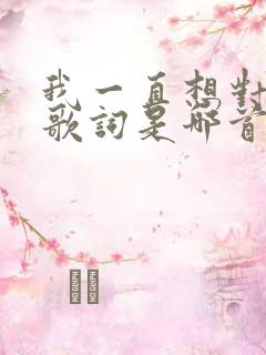 我一直想对你说歌词是哪首歌