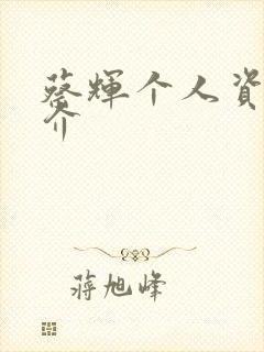 蔡辉个人资料简介