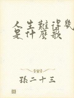 人生难得几回醉是什么歌