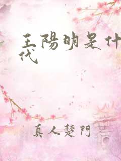 王阳明是什么朝代