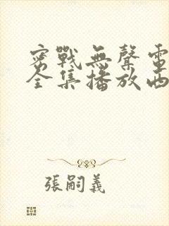 密战无声电视剧全集播放西瓜