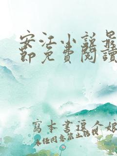 安江小说最新章节免费阅读