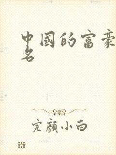 中国的富豪榜排名