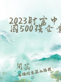 2023财富中国500强企业
