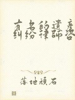 有名的遗产继承纠纷律师咨询