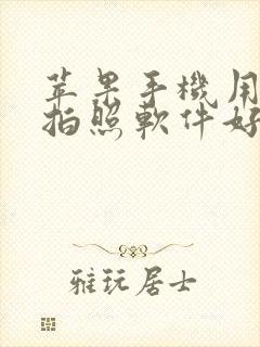 苹果手机用什么拍照软件好用