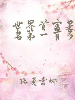 世界首富是谁排名第一有多少个亿