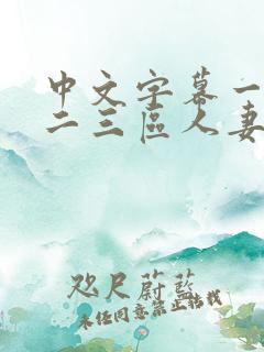 中文字幕一二区二三区人妻专区