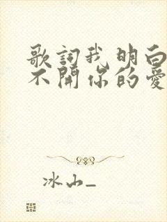 歌词我明白太放不开你的爱