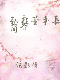 弘毅董事长个人简介