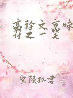 高干文京味推荐符之一笑