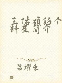 王佑硕的个人资料及简介