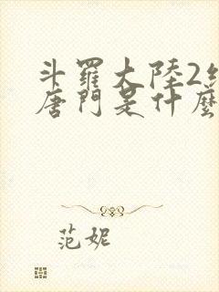 斗罗大陆2绝世唐门是什么