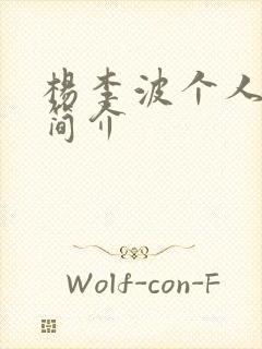 杨李波个人资料简介