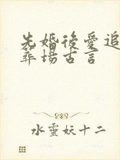 先婚后爱追妻火葬场古言