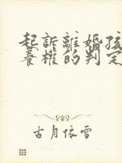 起诉离婚孩子抚养权的判定标准