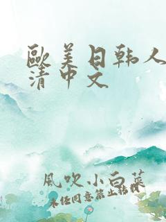 欧美日韩人妻高清中文