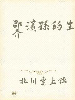 邵滨孙的生平简介