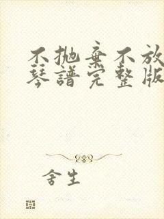 不抛弃不放弃钢琴谱完整版