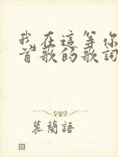 我在这等你是哪首歌的歌词