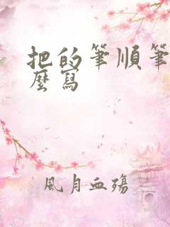 把的笔顺笔画怎么写