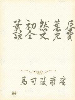 萧初然叶辰的小说全文免费阅读一