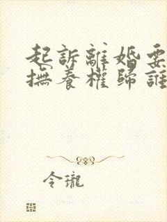 起诉离婚要小孩抚养权归谁