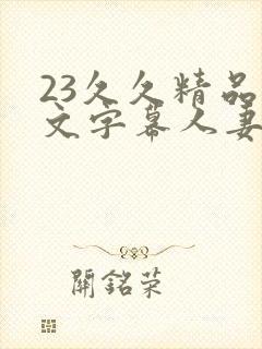 23久久精品中文字幕人妻