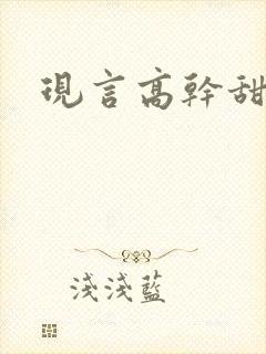 现言高干甜宠文