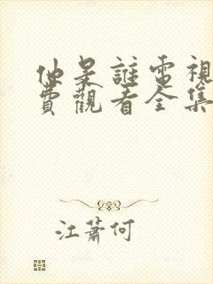 他是谁电视剧免费观看全集完整版