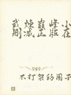 武炼巅峰小说无删减正版在线阅读