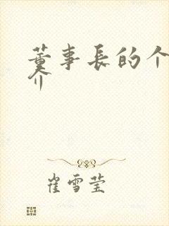 董事长的个人简介