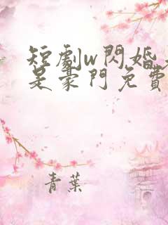 短剧w闪婚老公是豪门免费看