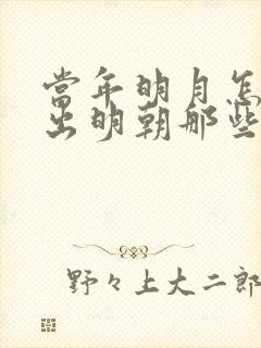 当年明月怎么写出明朝那些事儿