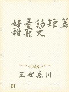 好看的短篇言情甜宠文