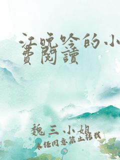 江晚吟的小说免费阅读