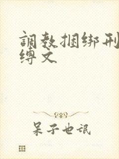 调教捆绑刑具束缚文