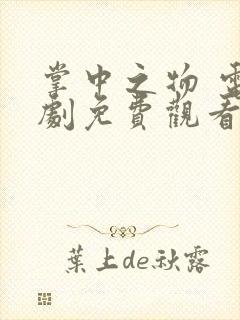 掌中之物 电视剧免费观看