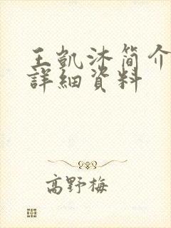 王凯沐简介个人详细资料