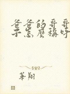 爸爸的哥哥的儿子怎么称呼