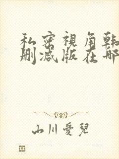 私密视角韩漫无删减版在哪看