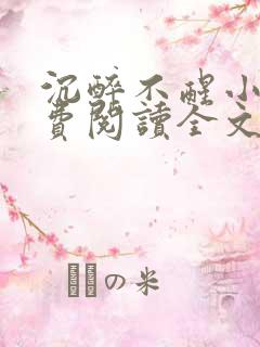 沉醉不醒小说免费阅读全文无弹窗