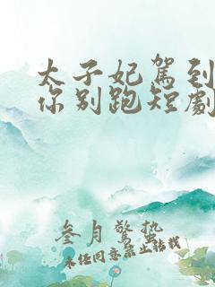 太子妃驾到总裁你别跑短剧