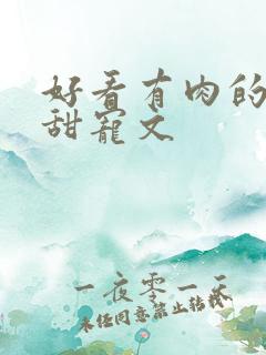 好看有肉的言情甜宠文